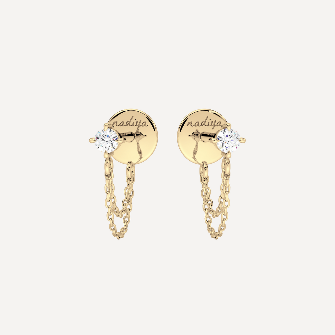 Stone Snuggle Chain Stud