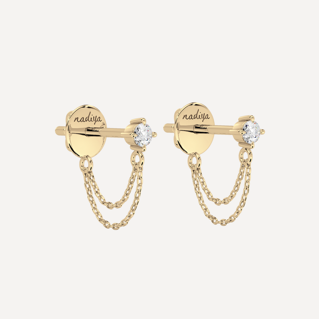 Stone Snuggle Chain Stud