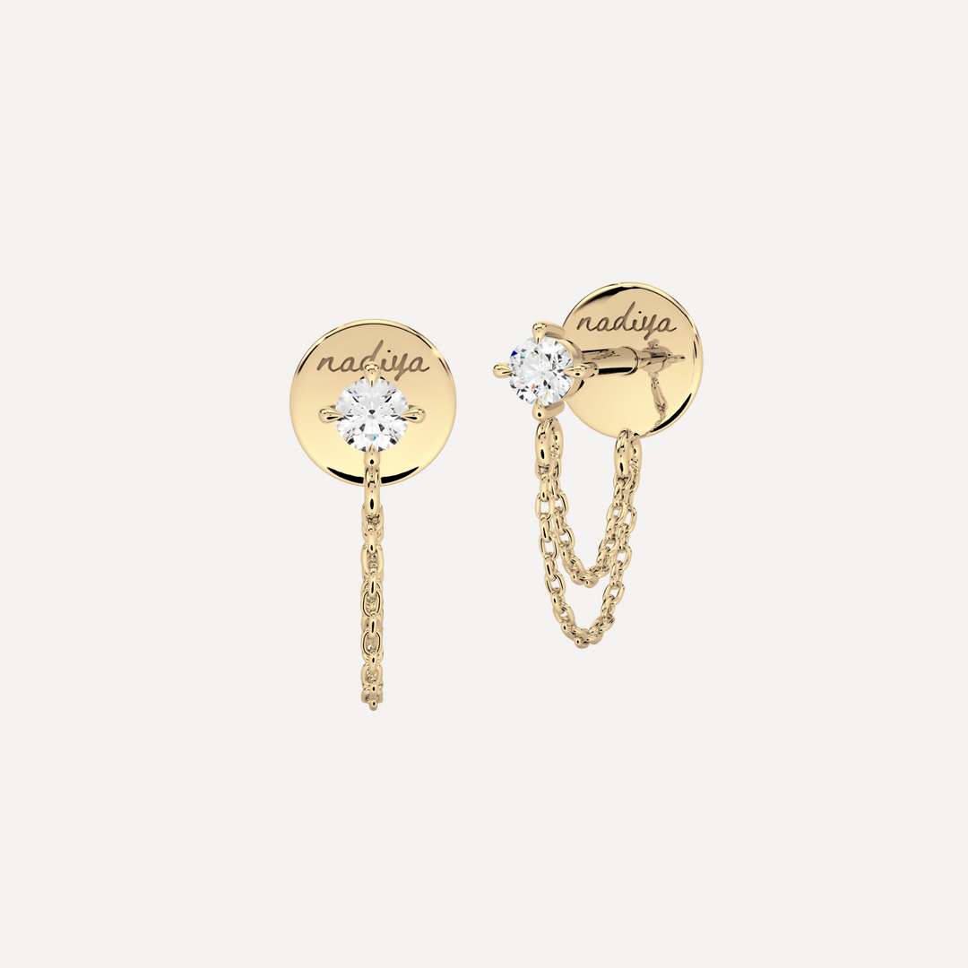 Stone Snuggle Chain Stud