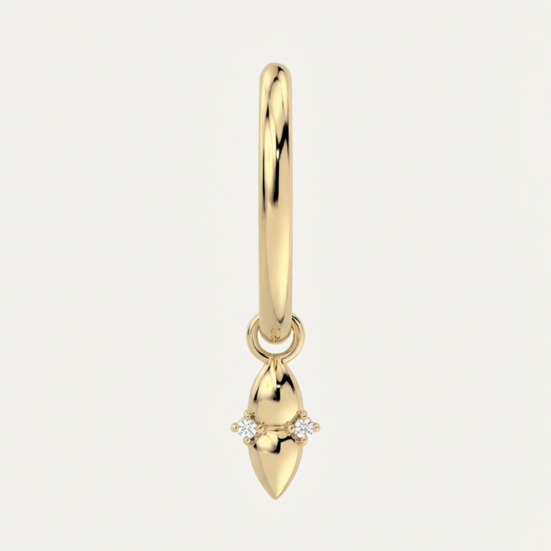 Petite Bulava Stone Hoops