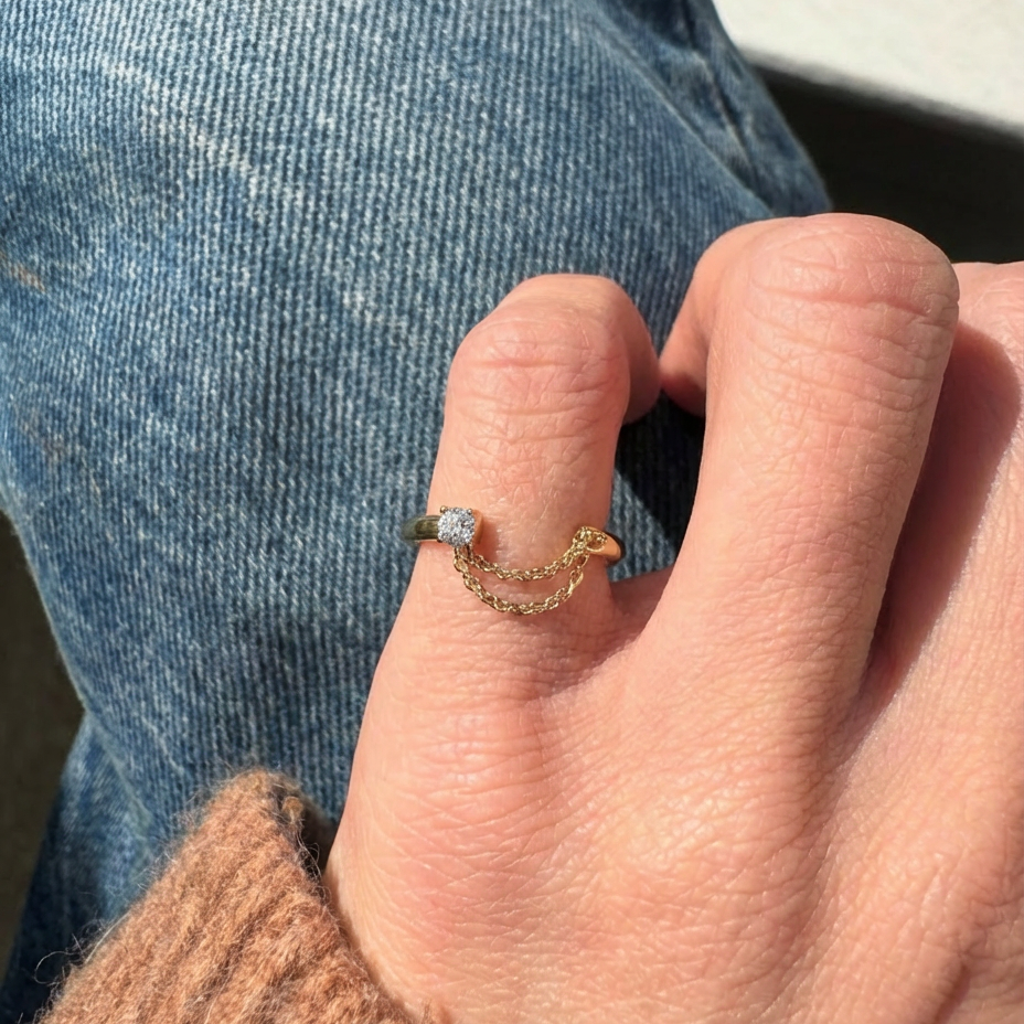 Half Chain Pinky Ring
