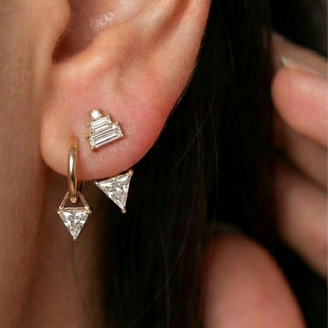 Trillion Diamond Hoops