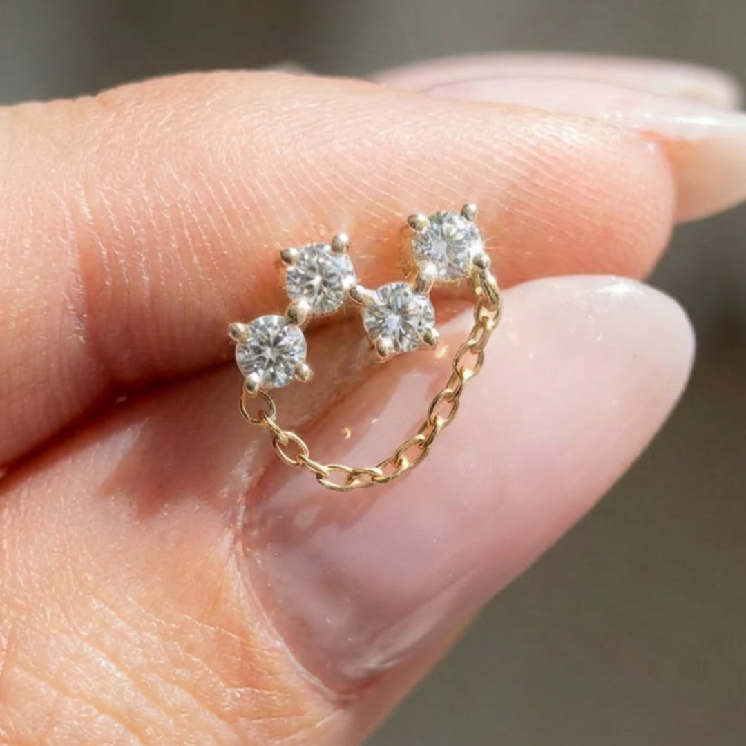 Embroidered Stone Studs