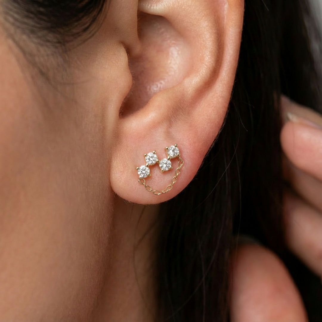 Embroidered Stone Studs