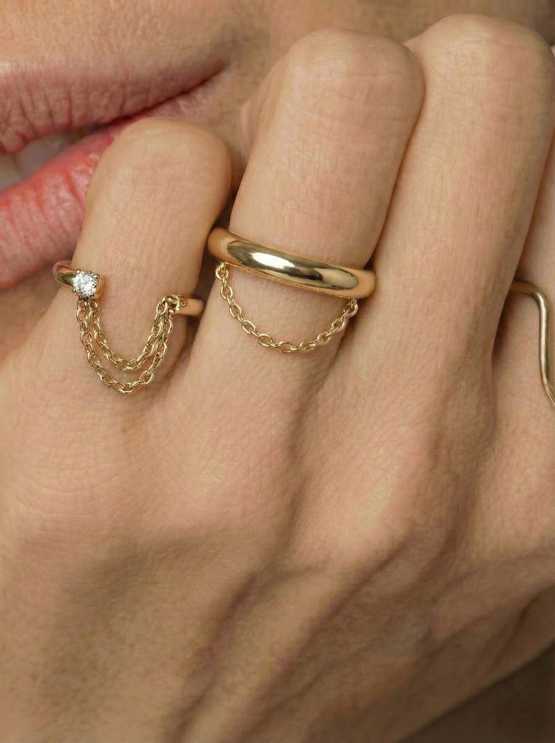 Half Chain Pinky Ring